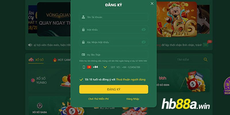 Chi tiết đăng ký tham gia xổ số HB88 