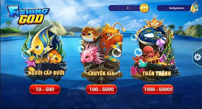 Tiến hành chơi game bắn cá GOD với các bước đơn giản